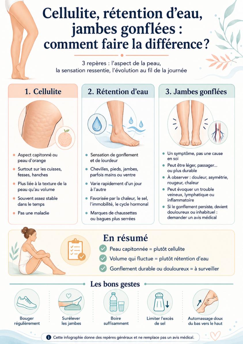 cellulite retention eau jambes-gonflee